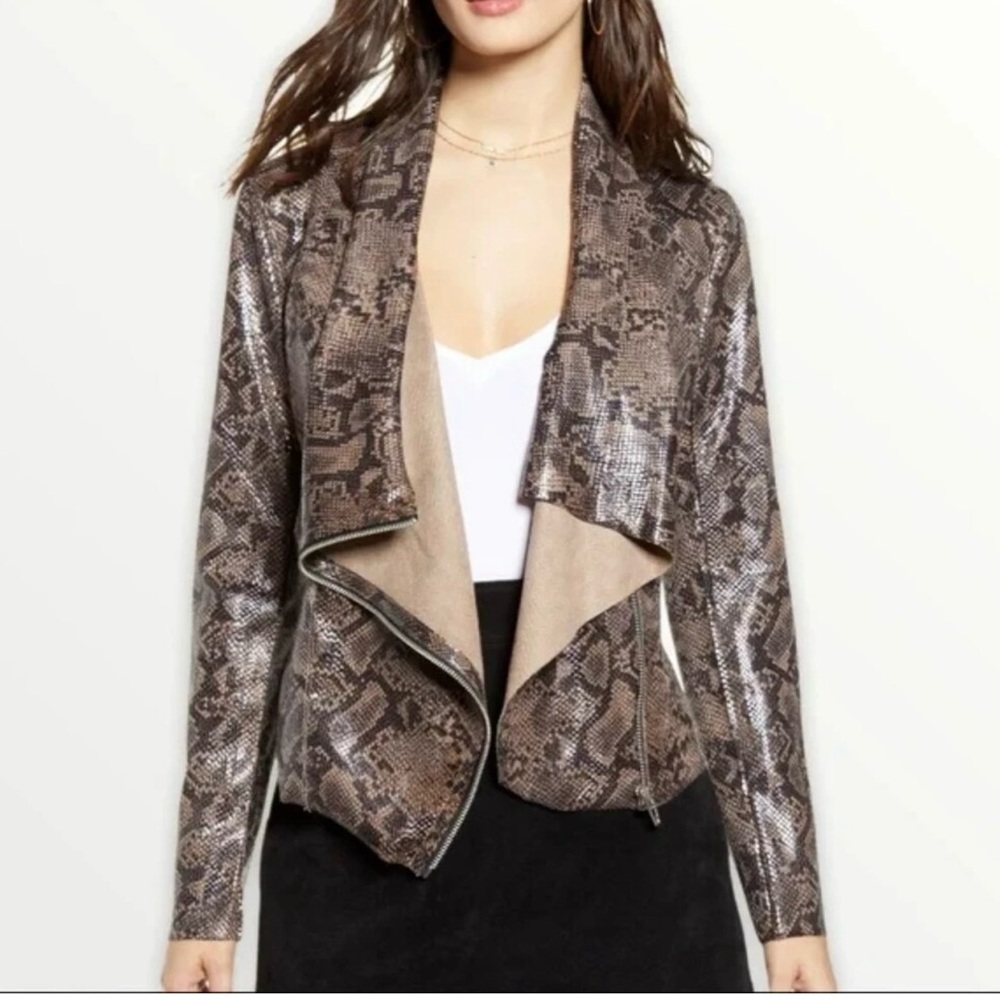 BLANKNYC | NWT | Drape Front Faux Suede Snakeskin Jacket | Size: L